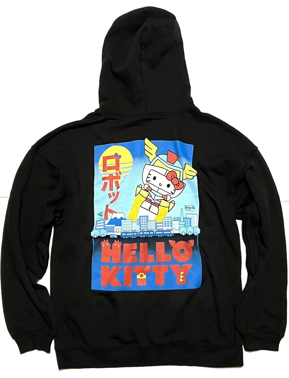 Hello Kitty Hoodie Sweatshirt Robot Kaiju Black Blue Red Size M MEDIUM Women Men